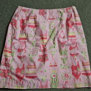 Lilly Pulitzer white lable bikini print skirt size 6